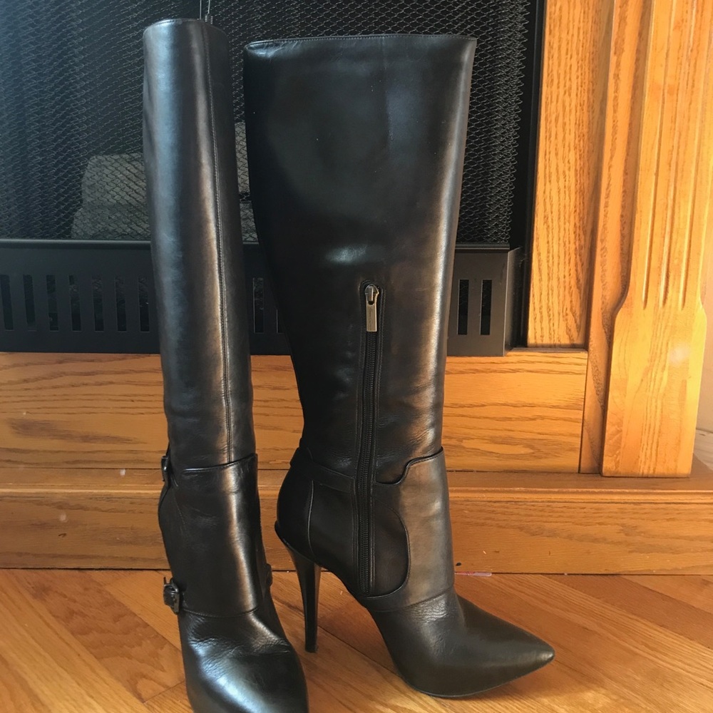 Tall Leather Black Boots